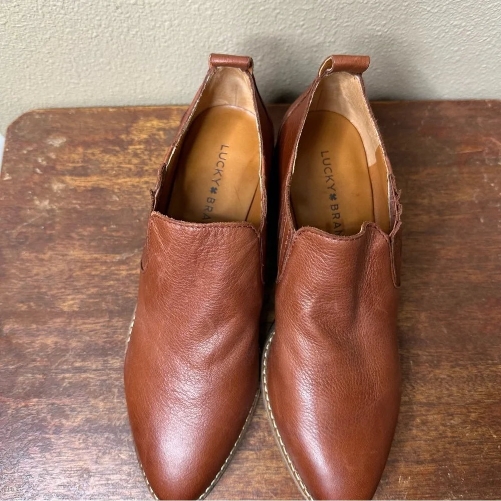 Lucky Brand Chestnut Leather Booties - Picture 2 of 3